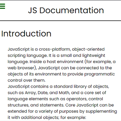 documentation javascript